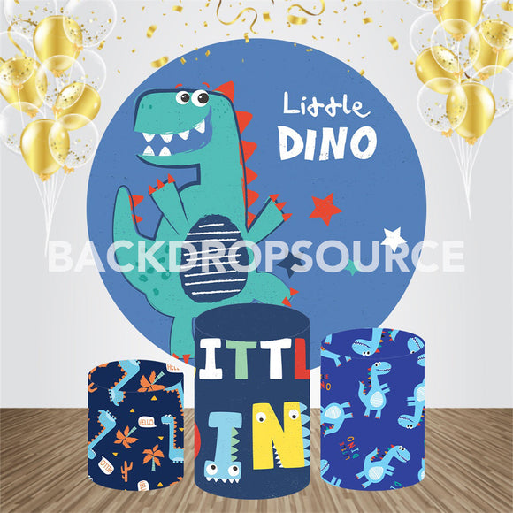 Kleine Dinosaurus Evenement Feest Ronde Achtergrond Kit
