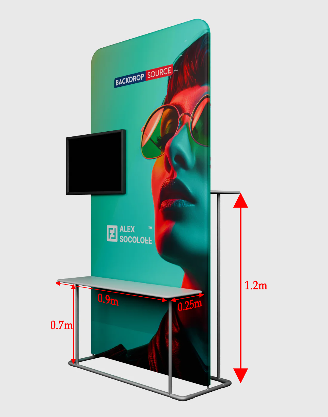 EZ Displaystandaard met planken en tv-beugel