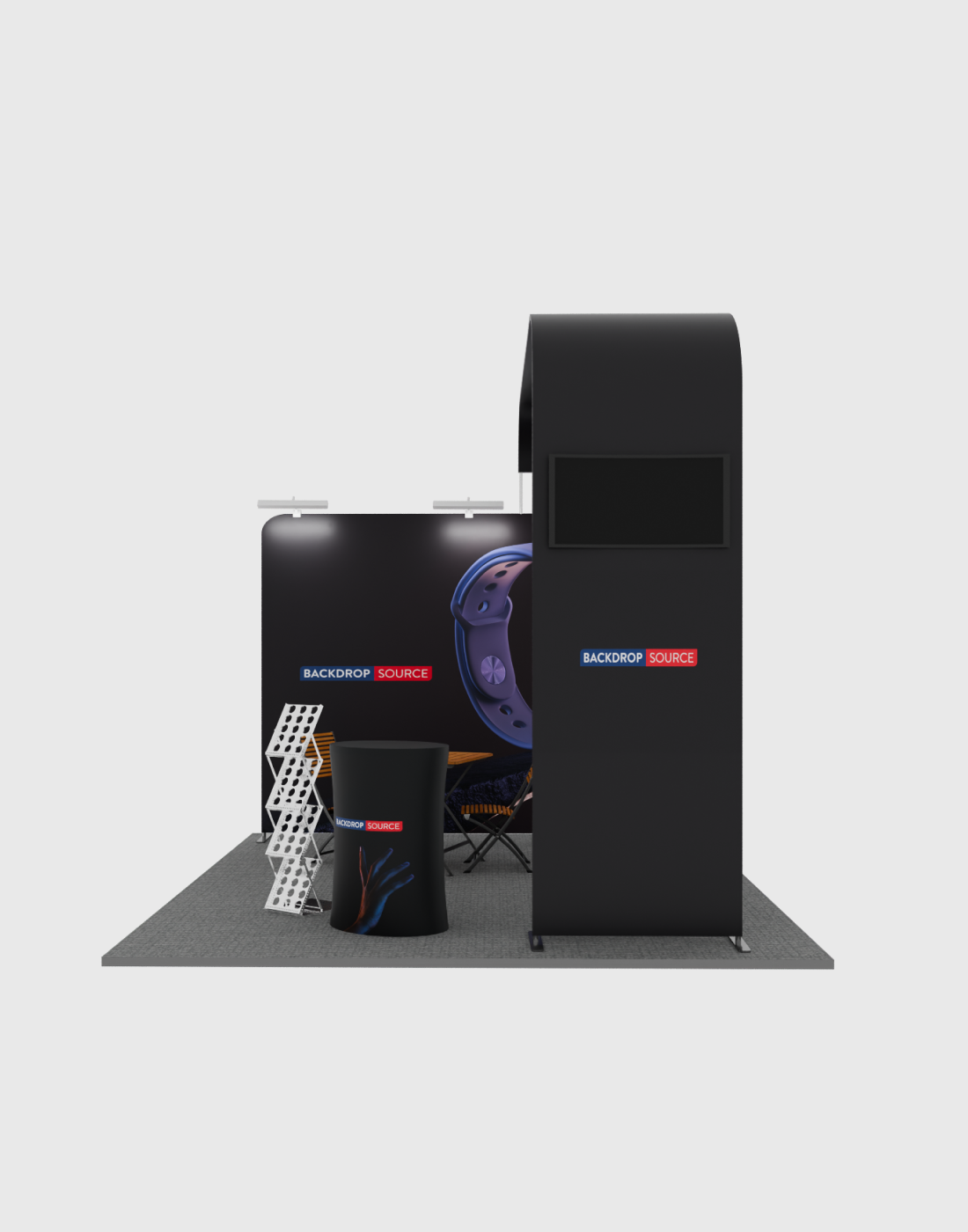 Modulaire L-boog TV-display tentoonstellingsset voor 3m brede stands