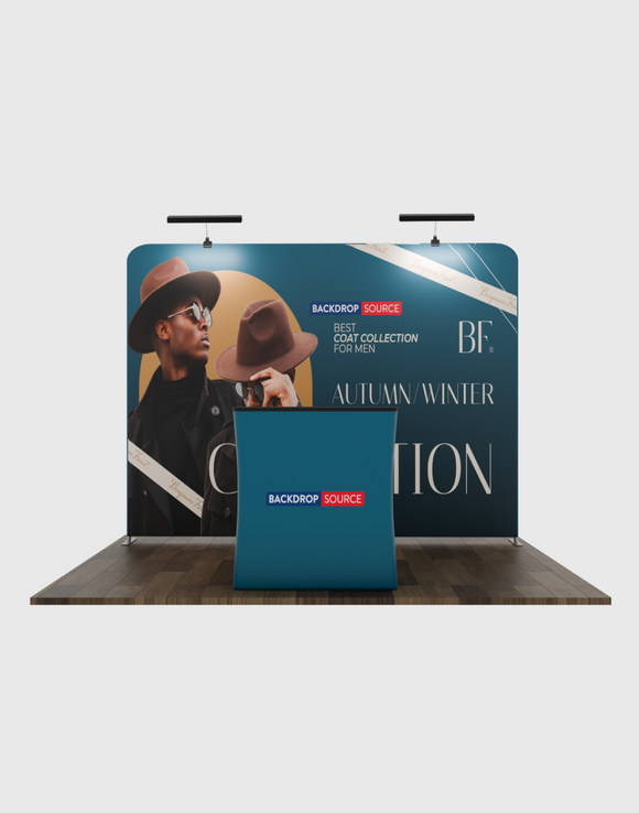 3m x 3m rechte Exhibit Pro 3-in-1 displaykit met Illume-verlichting