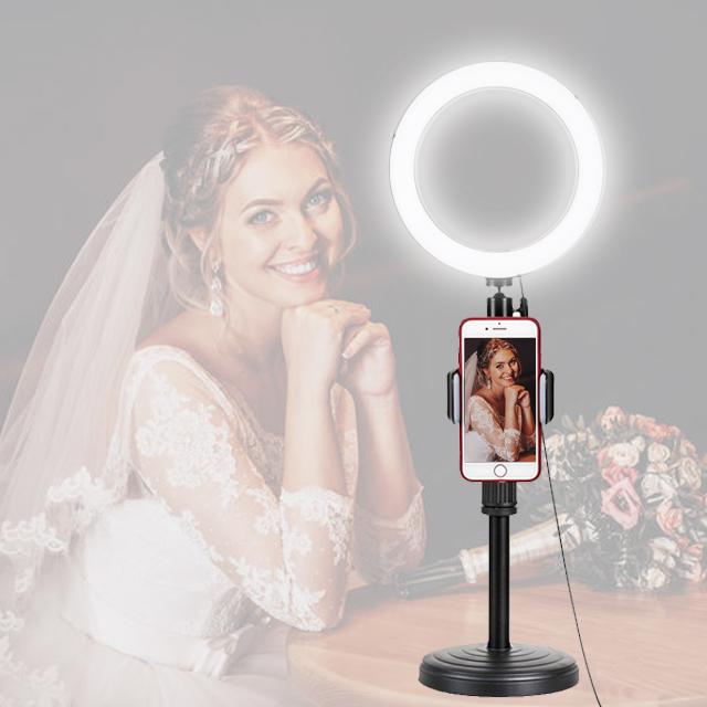 9 inch 15W mini-tafellamp met LED-selfie-ring