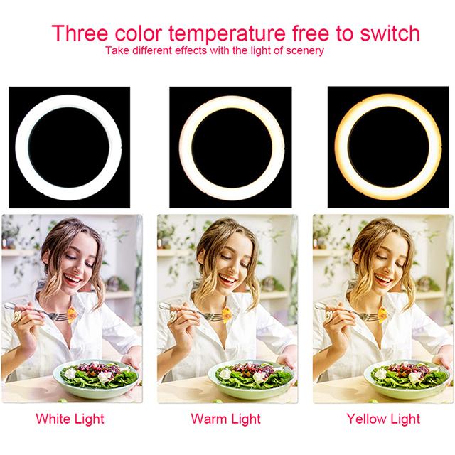 9 inch 15W mini-tafellamp met LED-selfie-ring
