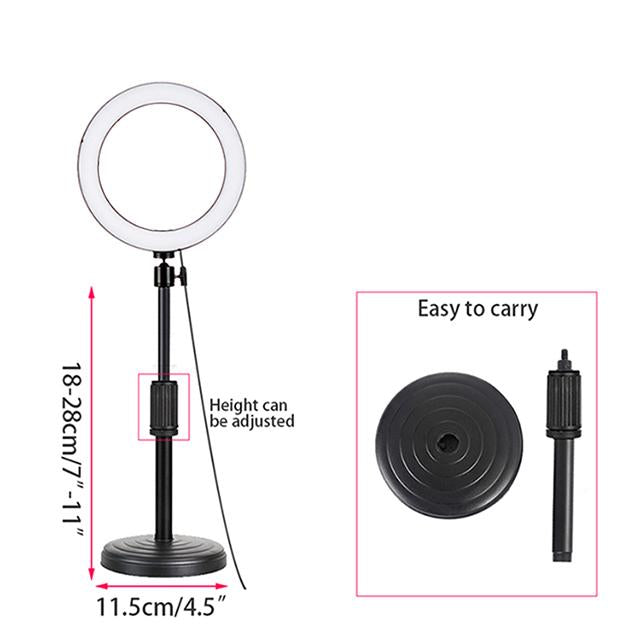 9 inch 15W mini-tafellamp met LED-selfie-ring