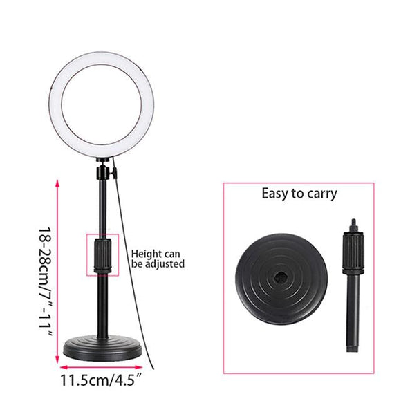 9 inch 15W mini-tafellamp met LED-selfie-ring