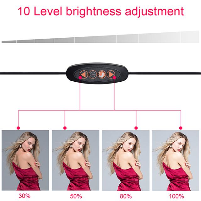 9 inch 15W mini-tafellamp met LED-selfie-ring