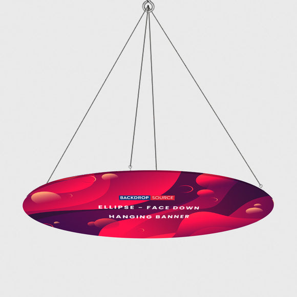 Sky Tube Ellipse Hangende Banner - Met de voorkant naar beneden