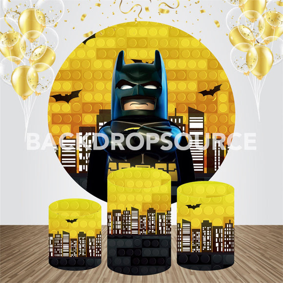 Ronde achtergrondset voor een Batman-thema-evenement