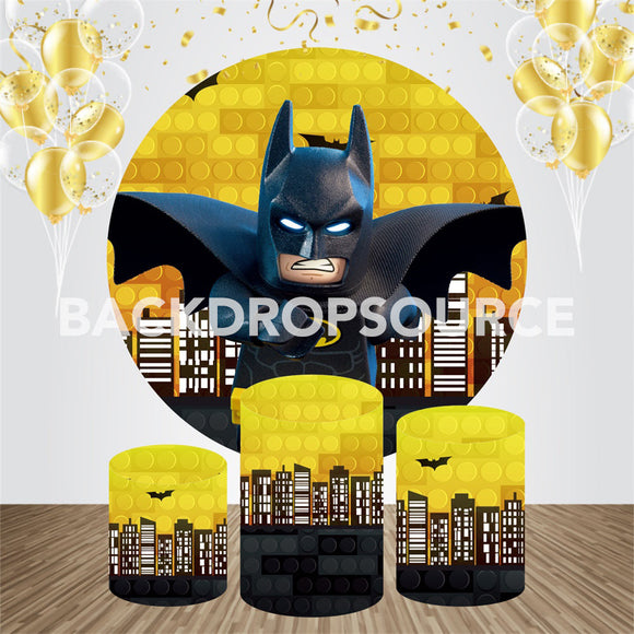 Ronde achtergrondset voor een Batman-thema-evenement