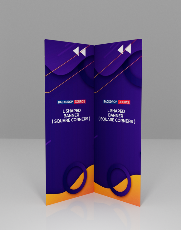 L-vormige banner (vierkante hoeken)
