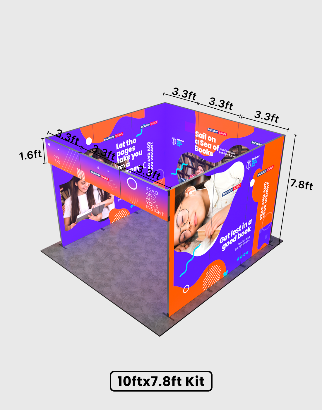 Opvouwbare SEG-tentoonstellingsdisplay met achtergrondverlichting - Model 11