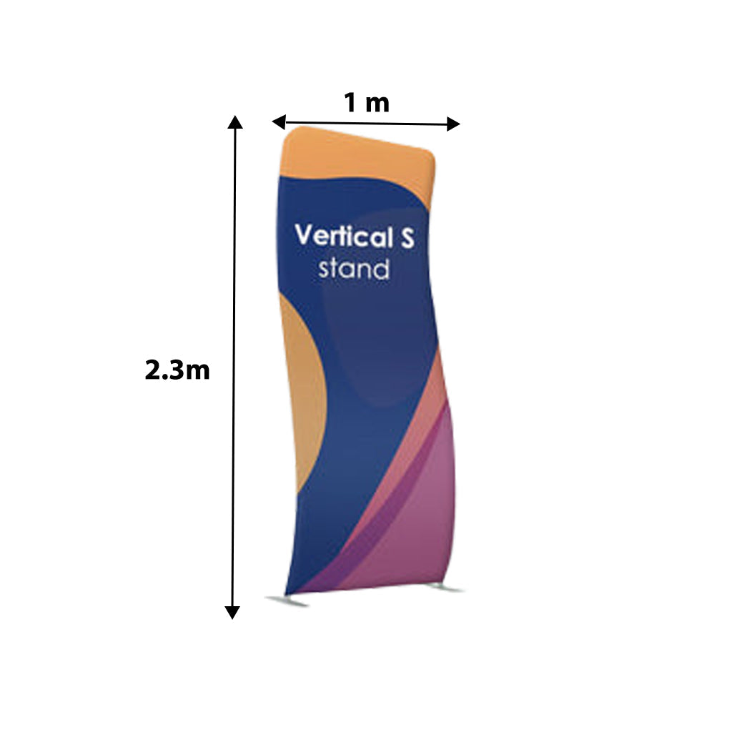 Verticale S-vormige spanstof displaystandaards