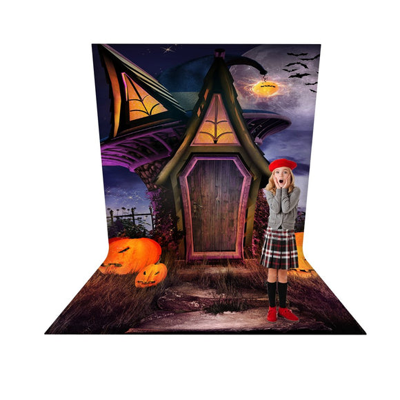 Halloween Realistisch 3D-ontwerp Achtergrond L-vormige Achterwand
