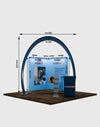 Modulaire hoefijzerboog tentoonstellingsset voor 3m brede stands