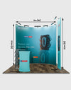 Modulaire U-vormige tentoonstellingsset voor 3m brede stands