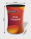 Ovale stoffen displaybalie (voor podium- en standtentoonstellingen)