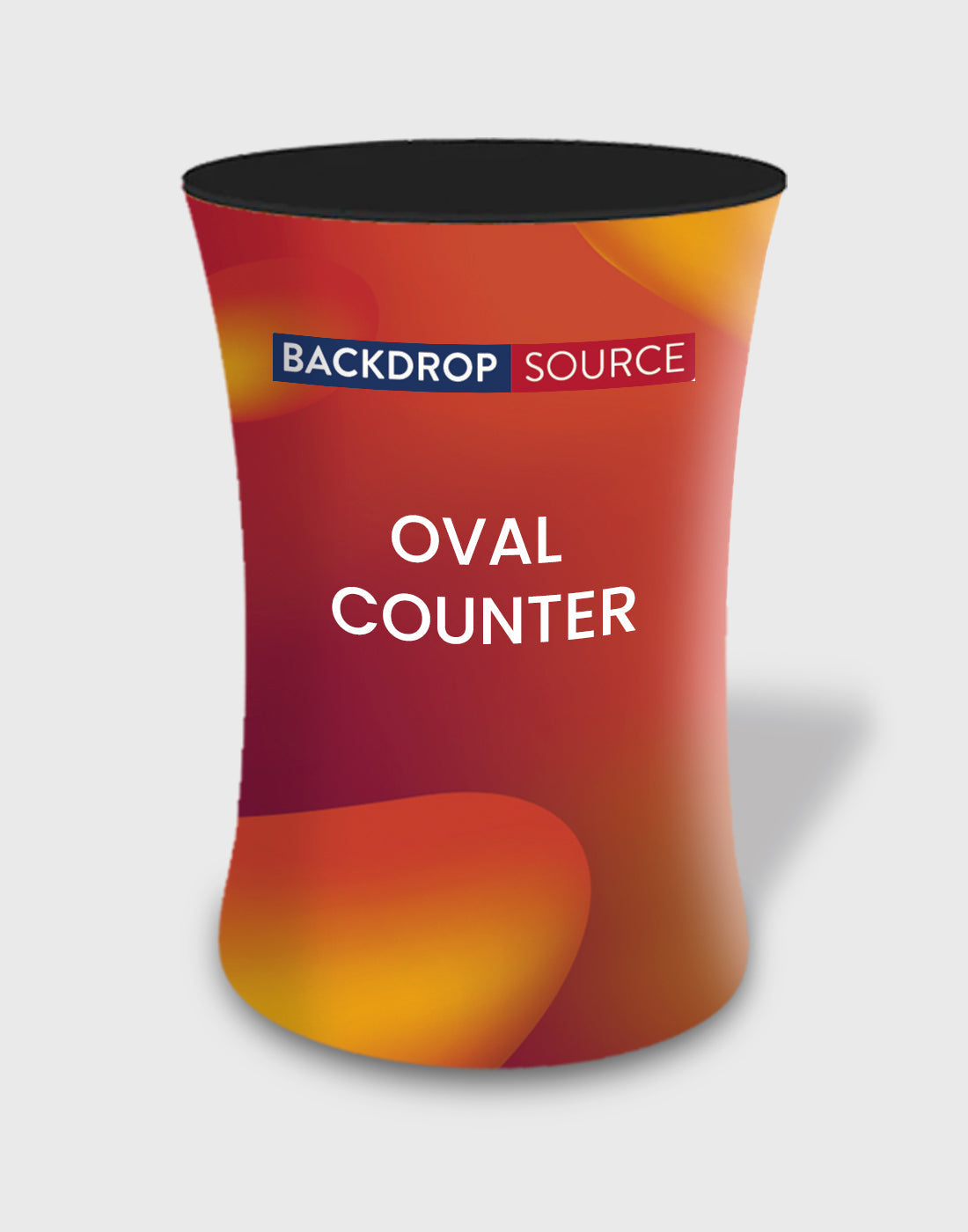 Ovale stoffen displaybalie (voor podium- en standtentoonstellingen)