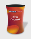 Ovale stoffen displaybalie (voor podium- en standtentoonstellingen)