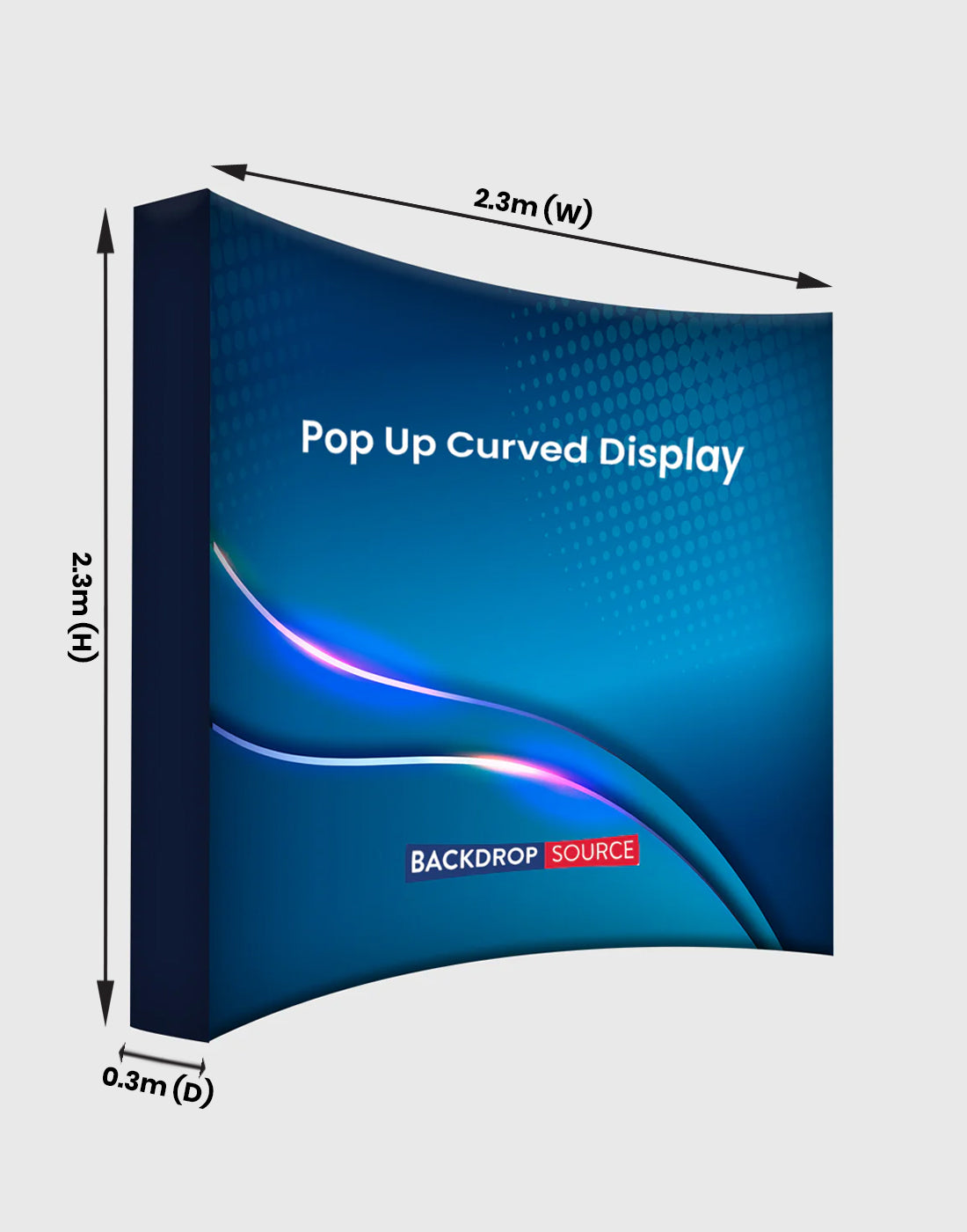 Gebogen pop-updisplay van stof voor tentoonstellingen