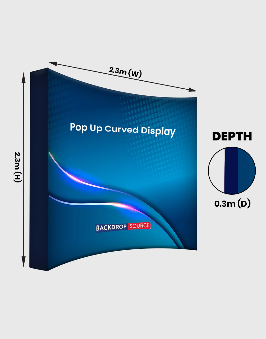 Gebogen pop-updisplay van stof voor tentoonstellingen