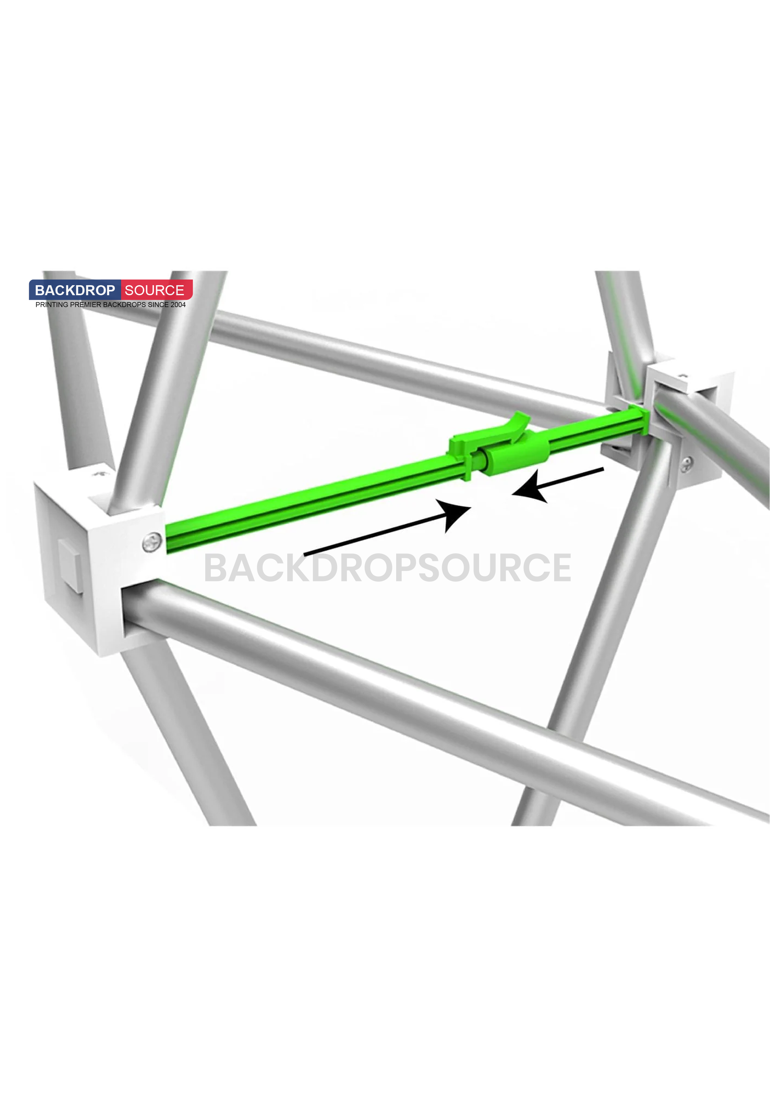 Pop-up gebogen achterwandset met klemlampen