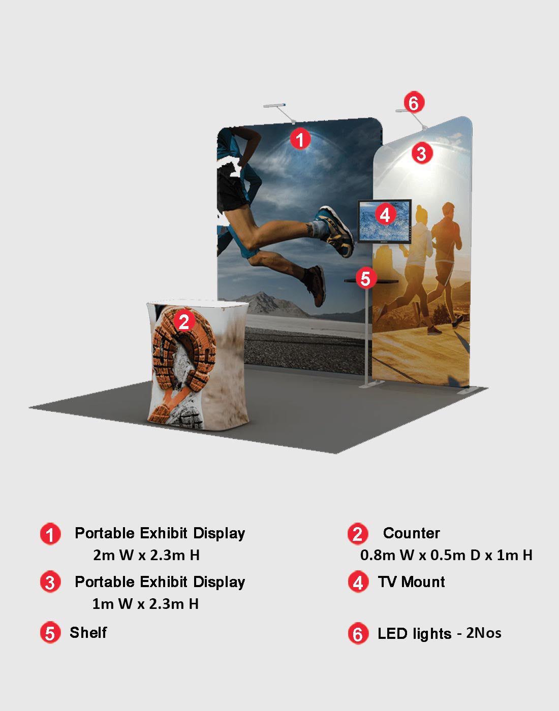 Draagbare tentoonstellingsdisplay 3m x 3m - Model 3