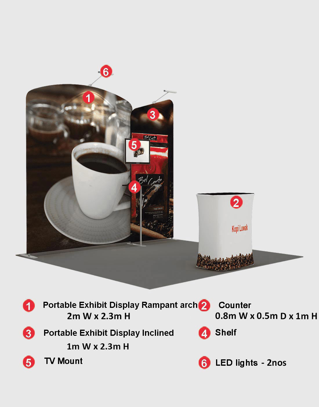 Draagbare tentoonstellingsdisplay 3m x 3m - Model 5