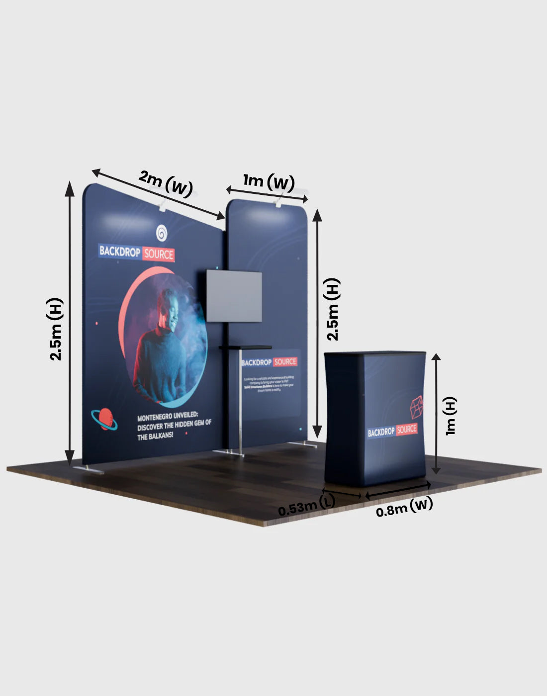 Draagbare tentoonstellingsdisplay 3m x 3m - Model 7