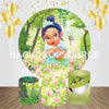 Ronde achtergrondset voor een babyprinses-themafeest