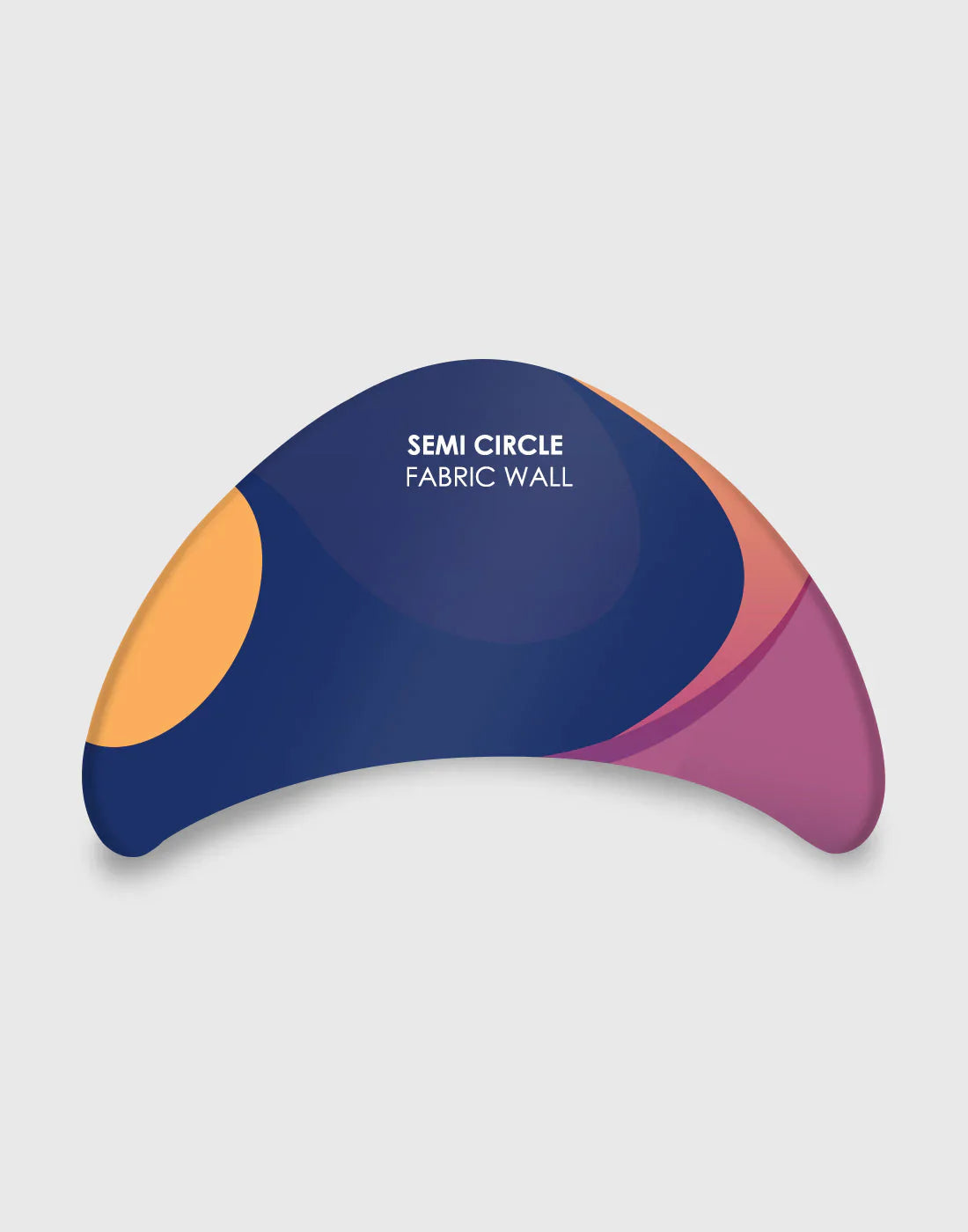 Halve cirkel vergaderruimte met stoffen display