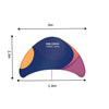 Halve cirkel vergaderruimte met stoffen display
