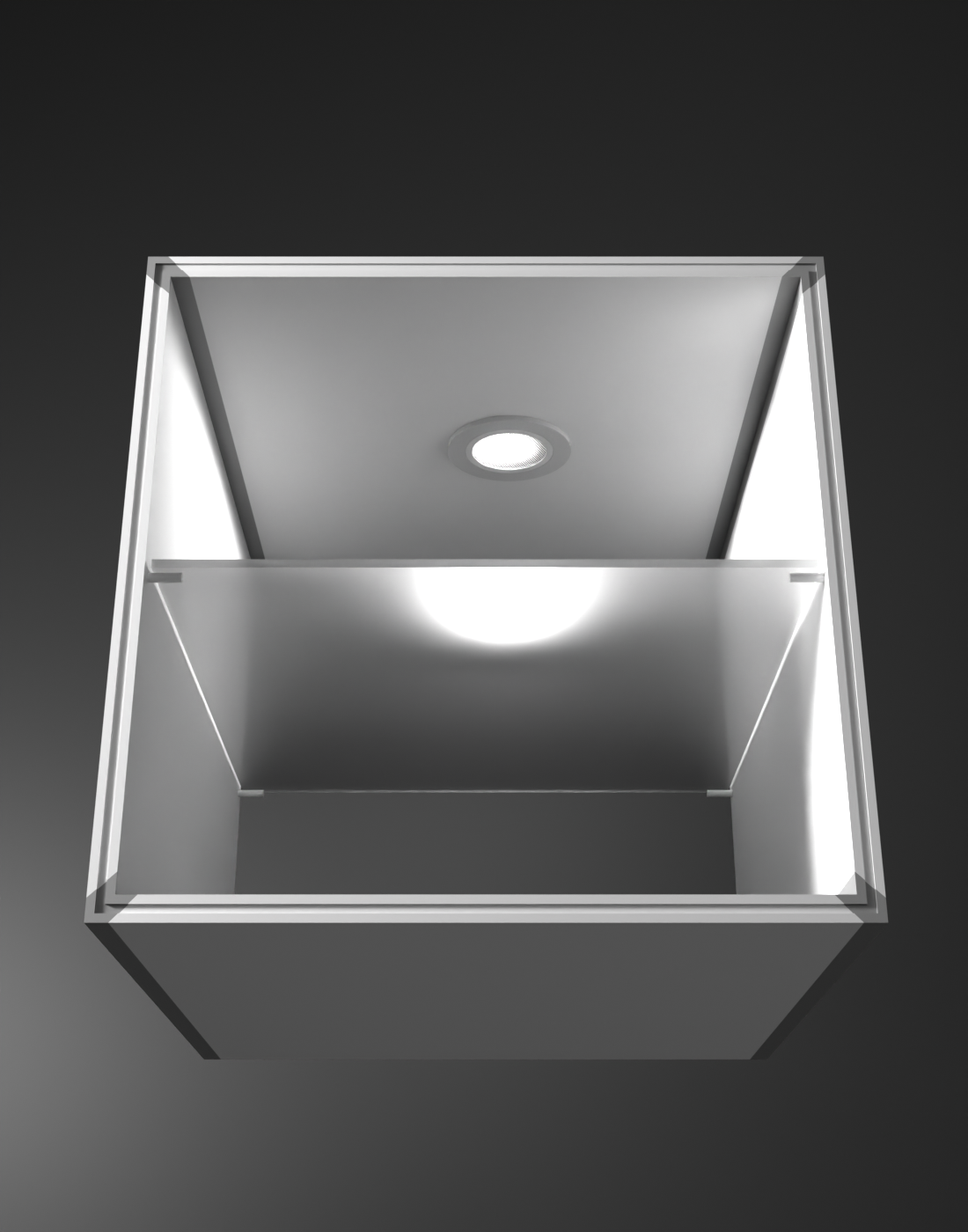 SEG Popup - Interne vitrine met verzonken LED-ring
