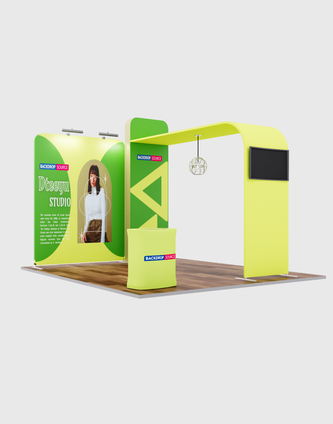 Premium modulaire L-boog tv-display tentoonstellingsset voor 3m brede stands