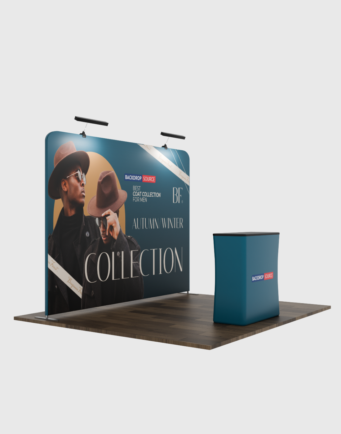 3m x 3m rechte Exhibit Pro 3-in-1 displaykit met Illume-verlichting