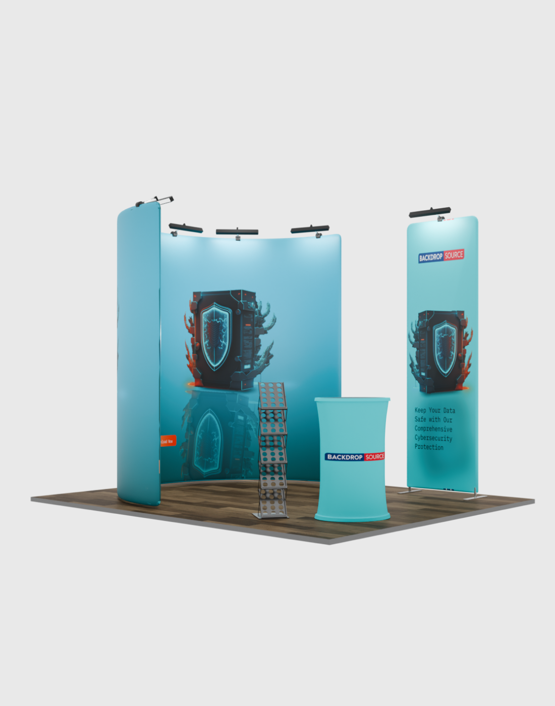 Modulaire U-vormige tentoonstellingsset voor 3m brede stands