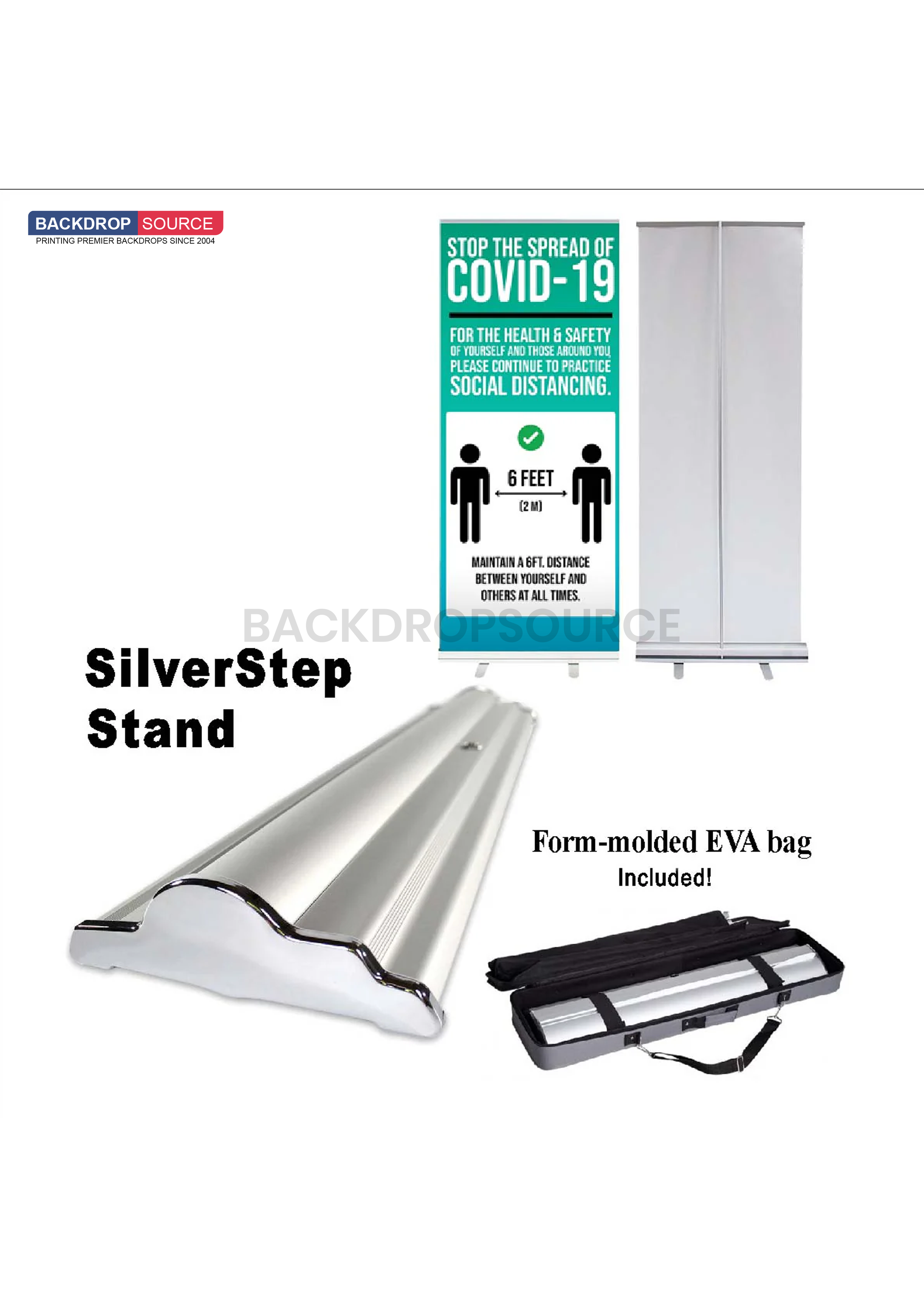 Zilveren Step Roll Up Banner
