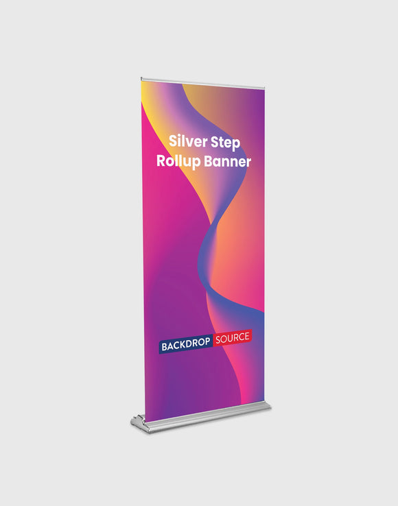 Zilveren Step Roll Up Banner