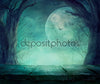 Dark Moon Spooky Tree Halloween  Backdrop