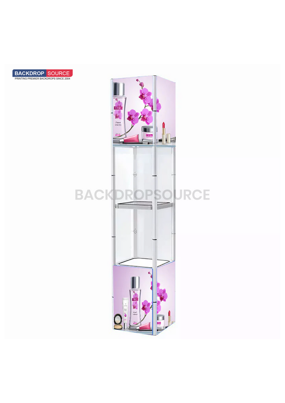 Vierkant draagbaar aluminium spiraalvormig torendisplay - 5-laags planken