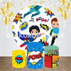 Baby Super Hero Evenement Feest Ronde Achtergrond Kit