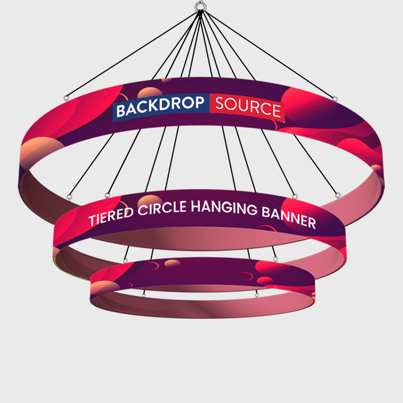 Hangende banner met gelaagde cirkel