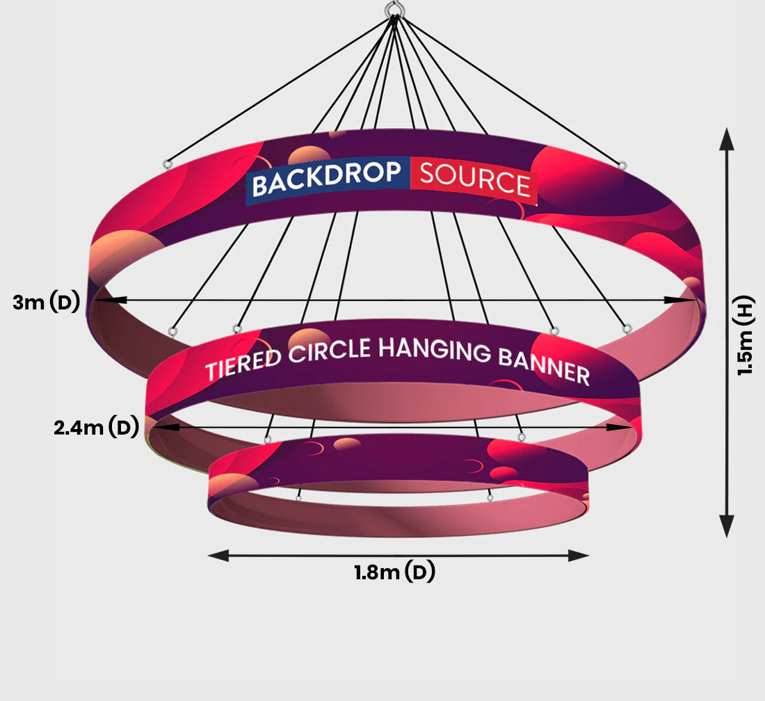 Hangende banner met gelaagde cirkel