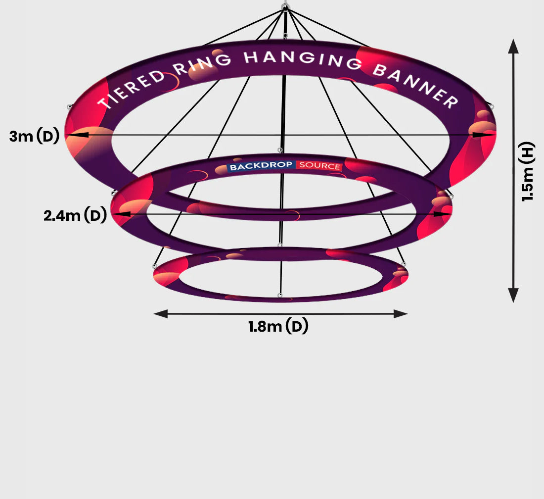 Hangende banner met gelaagde ring