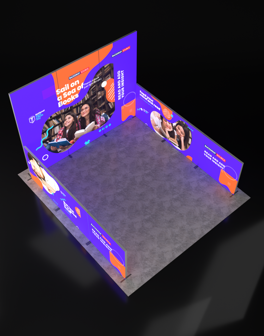 Opvouwbare SEG-tentoonstellingsdisplay met achtergrondverlichting - Model 3