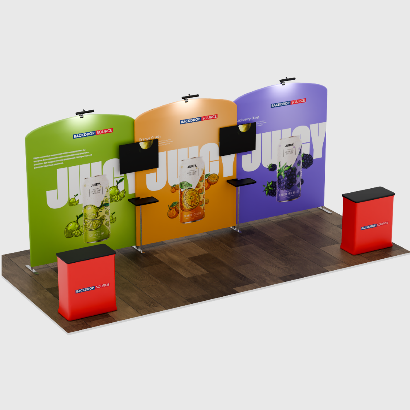 Draagbare tentoonstellingsdisplay 6m x 3m - Model 11