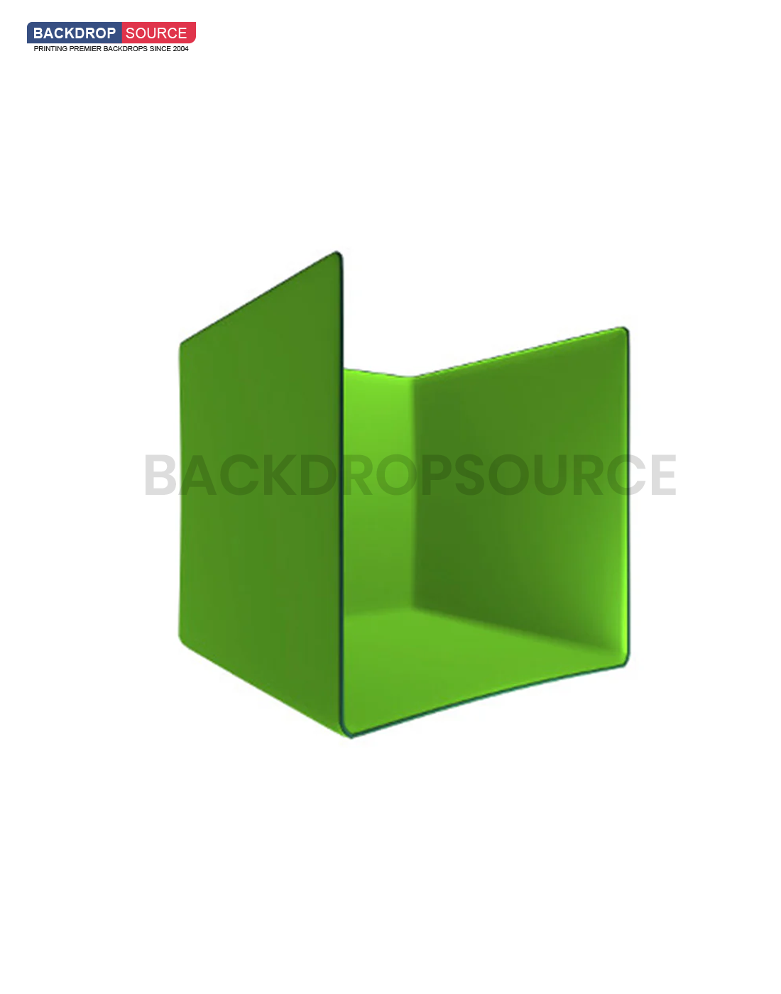 U-vormige Chromakey-fotocabine (bedekt 3 wanden/zijden)