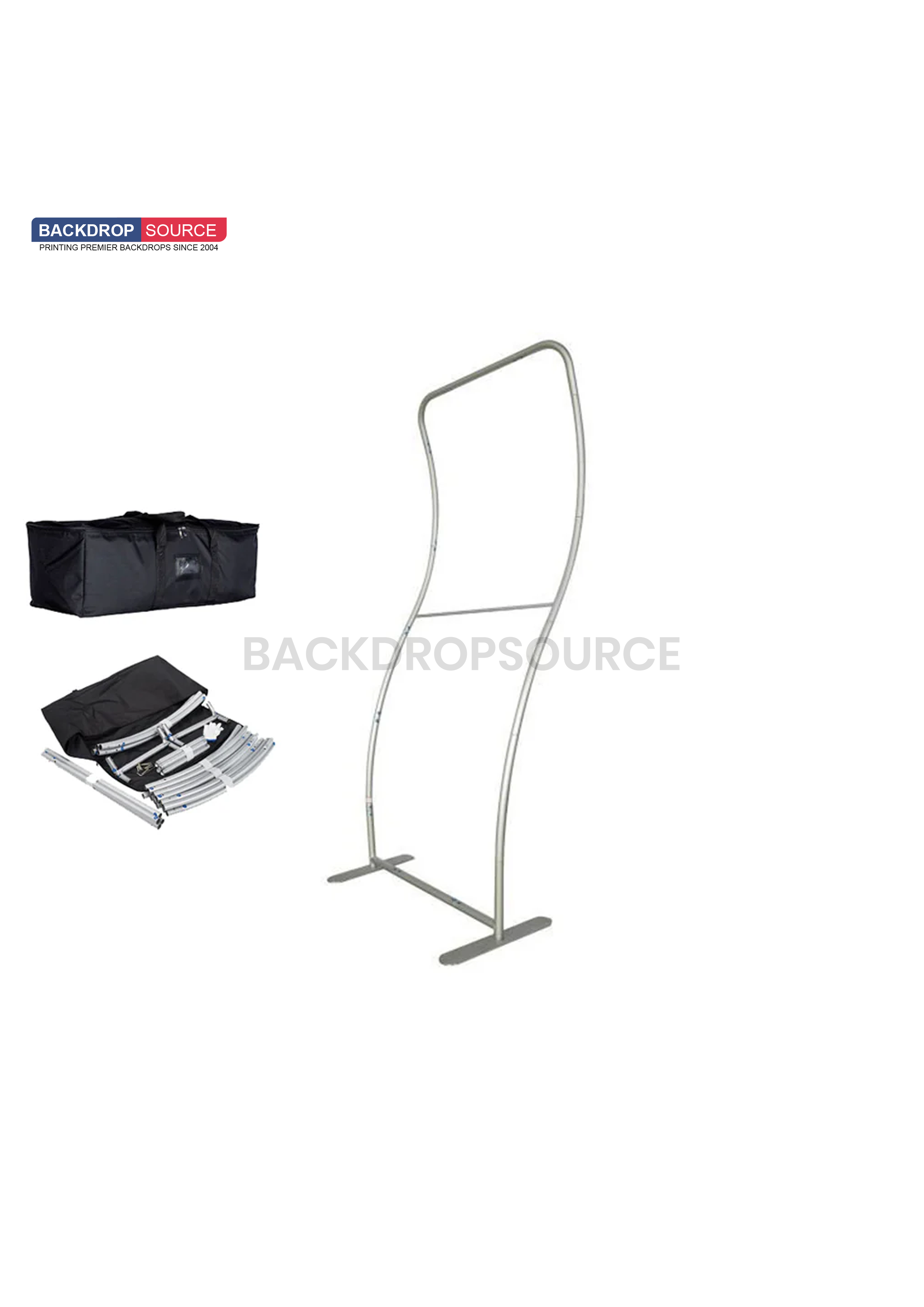 Verticale S-vormige spanstof displaystandaards