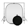 Opvouwbare zwart-witte pop-upachtergrond (1,5 m x 2,1 m)