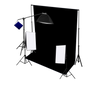 3-kops 750W continue studiosoftbox-apparatuurset met studioachtergrond en boomarm