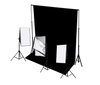 Driekoppige 750W continue softboxset met studioachtergrond