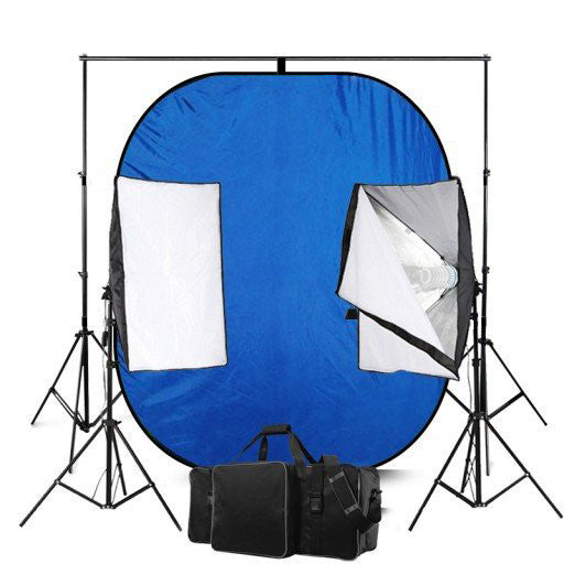 Omkeerbare fotografieachtergronden met blauw en groen scherm met 50 x 70 economische softbox studioverlichtingsapparatuur